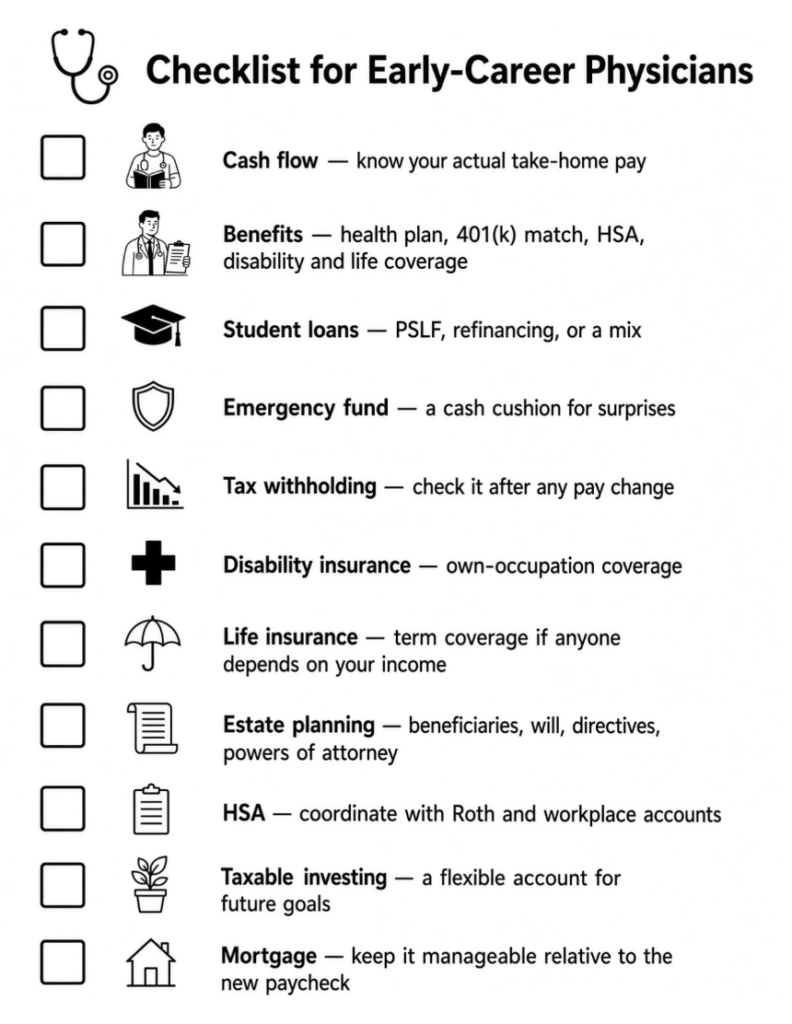 checklist for early career physicians